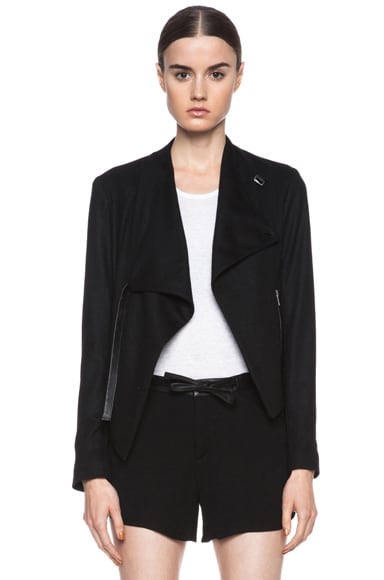 Helmut Lang Cropped Wool Jacket in Black | FWRD