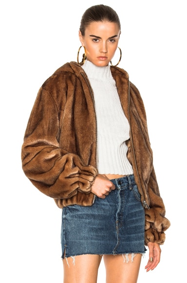 Helmut lang discount hooded mink bomber