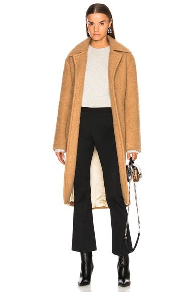 Helmut Lang Nappy Wool Coat in Camel | FWRD