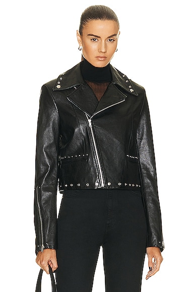 Helmut Lang Studded Leather Jacket in Black