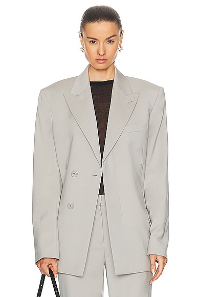 Helmut Lang Boxy Blazer in Taupe