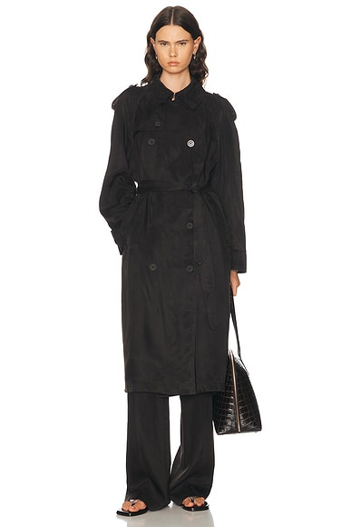 Helmut Lang Fluid Trench Coat in Truffle