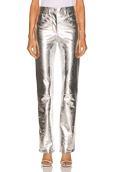 Helmut Lang Mirror Pant in Metallic Silver | FWRD