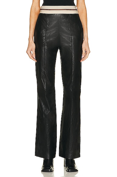 Helmut Lang Leather Pull On Pant in Black