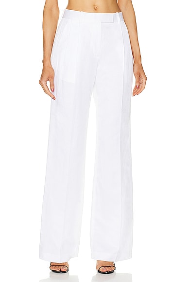 Helmut Lang Pleated Pant in Optic White