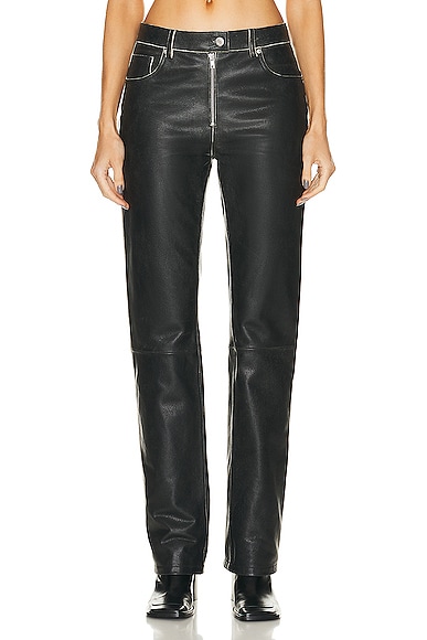 Helmut Lang Leather 5 Pocket Vintage Pant in Black