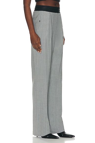 Shop Helmut Lang Pull On Suit Pant In Black & White