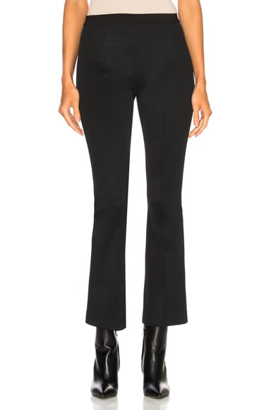 Helmut Lang Cropped Flare Rib Legging in Black