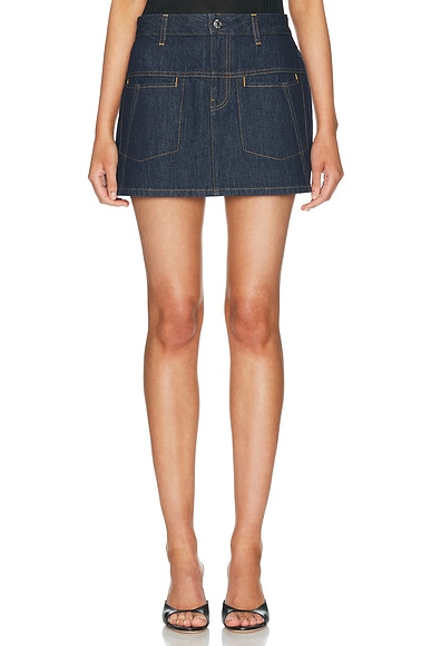 Helmut Lang Denim Mini Skirt in Rinsed Indigo