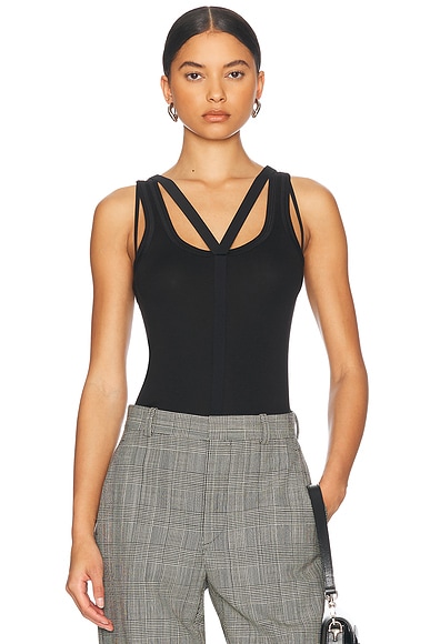 Helmut Lang Racerback Tank Top in Black