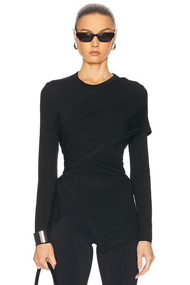 Draped Long Sleeve Top