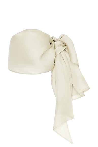 Helsa Silk Gazar Head Scarf in Stone