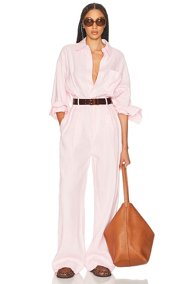 Paperbag Jumpsuit in Washed Linen