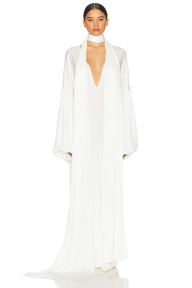 Tome V-Neck Shirt Dress in White | FWRD