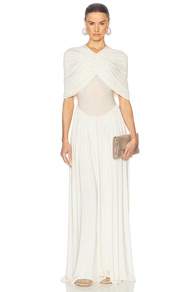 Helsa Philomena Jersey Dress in Vanilla