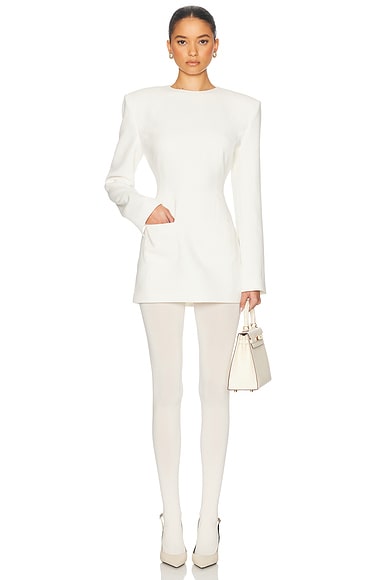 Helsa The Heavy Crepe Suit Dress in Ivory