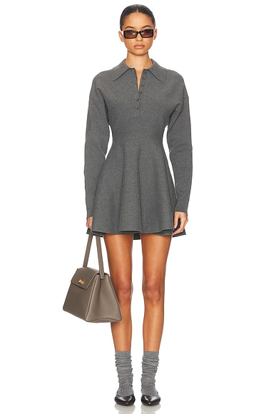 Helsa Saffron Mini Knit Dress in Heather Grey | FWRD