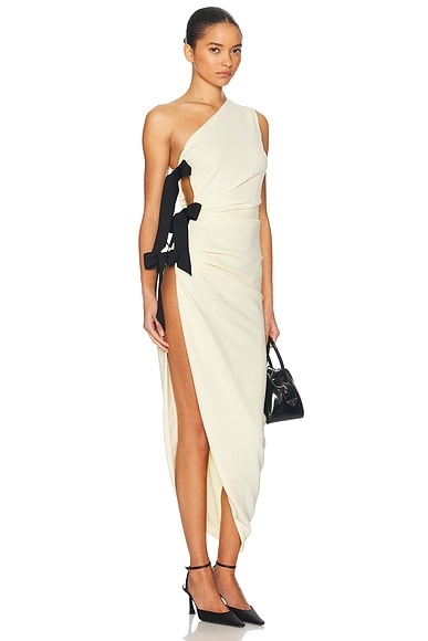 Helsa The Seline Dress With Bows in Yellow & Black