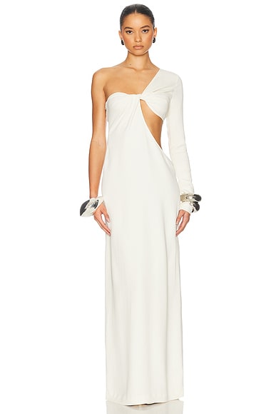 Helsa The Corsico Draped Dress in Cream