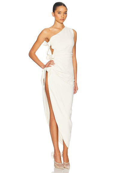 Helsa The Seline Dress With Bows in Cream