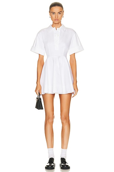 Stretch Cotton Sateen Shirt Dress