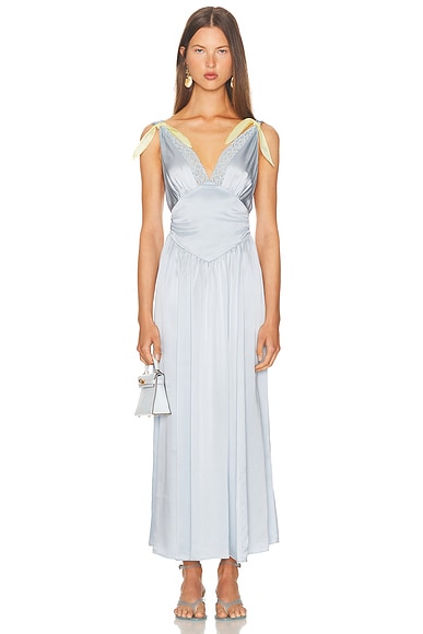 The Silk Celeste Dress in Powder Blue