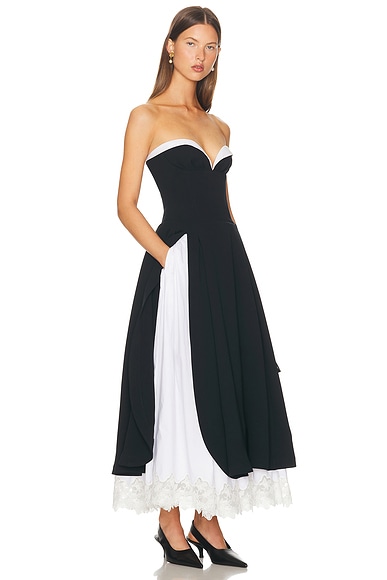 The Finale Midi Dress With Lace & Poplin