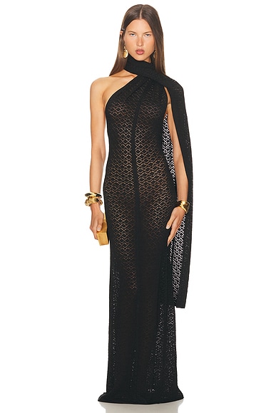 Robbyn Wrap Gown in Black