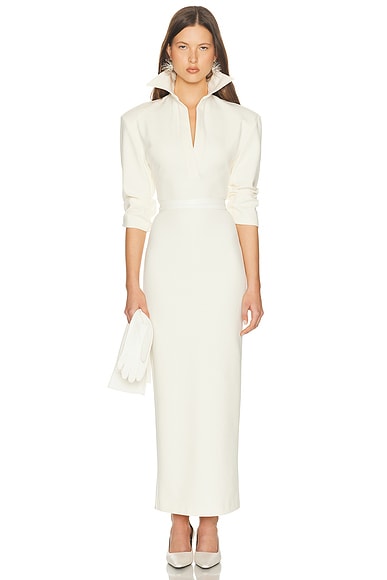 The Margaux Polo Dress in Thick Crepe