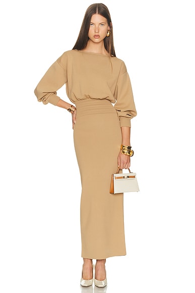 Helsa Hildie Maxi Dress in Camel