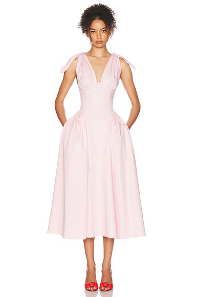 Fairweather Midi Dress in Stretch Cotton Sateen