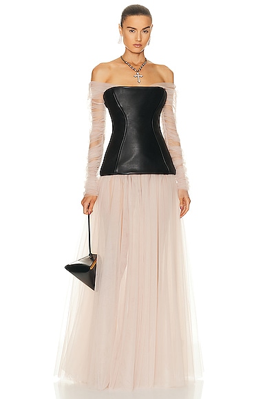 Helsa The Elin Gown In Black With Creme