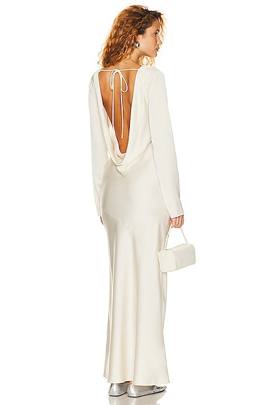 Helsa Angelica Backless Maxi Dress in Ivory