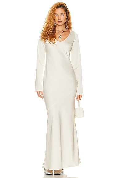Shop Helsa Angelica Backless Maxi Dress In Ivory