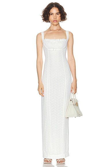 Shop Helsa Petite Eyelet Column Dress In White