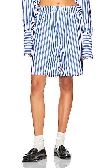 Cotton Poplin Stripe Pajama Short