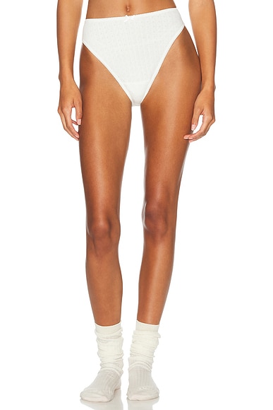 Helsa Pointelle High Cut Panty in White