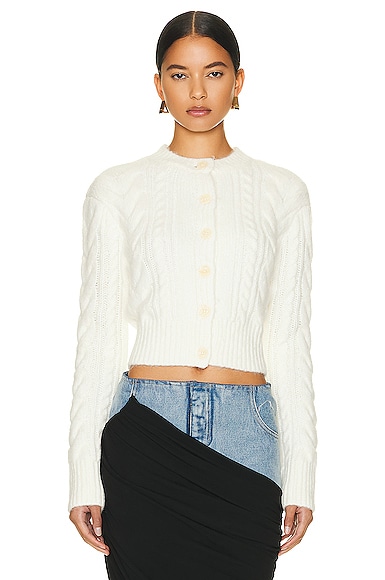 Lamis Cropped Cable Cardigan