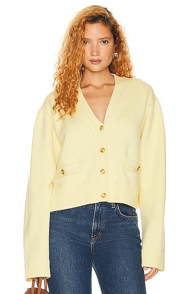 Helsa Dawes Cardigan in Pale Yellow | FWRD