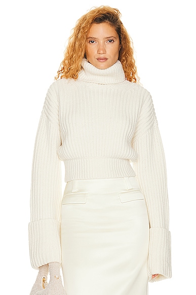 Helsa Esti Turtleneck Sweater in Ivory