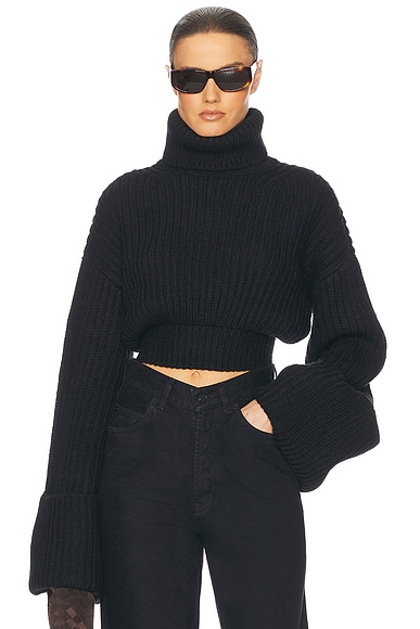 Helsa Esti Turtleneck Sweater in Black