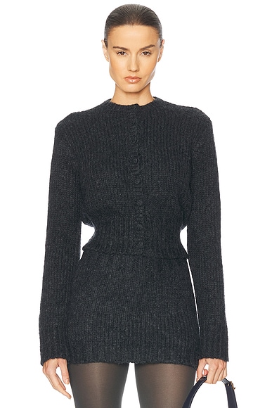 Helsa Annabelle Cardigan in Dark Heather Grey