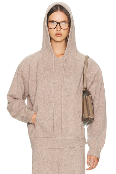 Helsa Saylor Cashmere Knit Hoodie in Taupe
