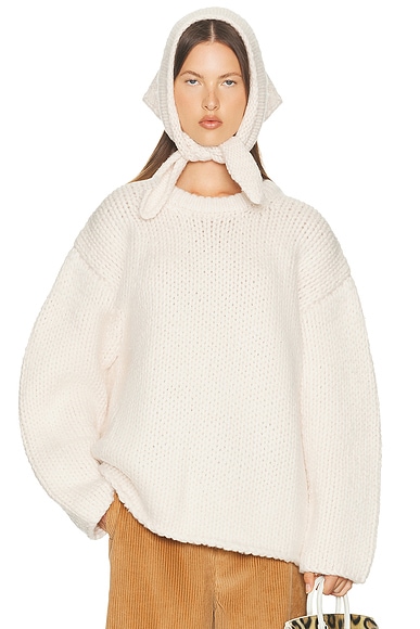 Helsa Kelcey Hand Knit Crewneck in Oat