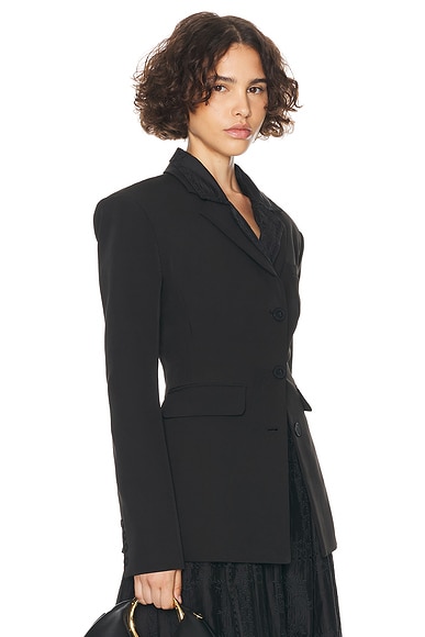Shop Helsa Recycled Twill S Curve Jacket In Black