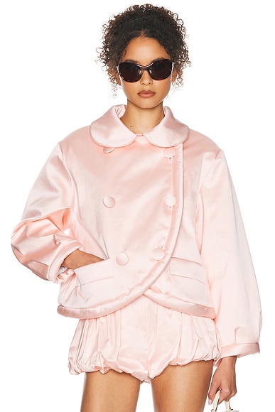 Helsa Sateen Puff Jacket in Shell Pink