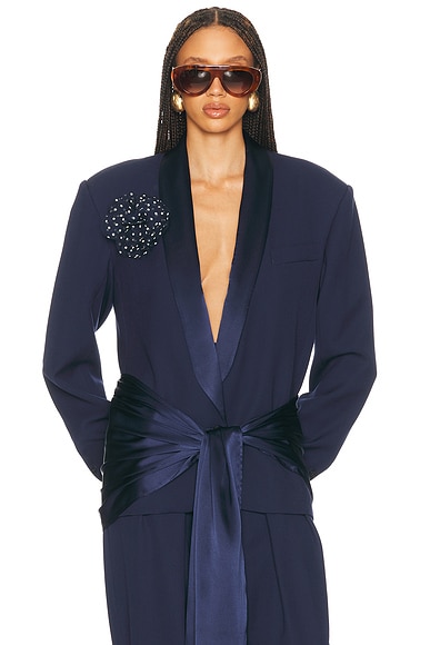 Helsa The Tux Blazer in Wool in Navy