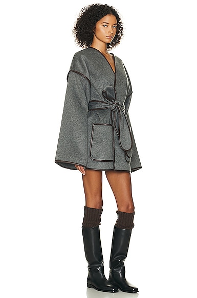 Helsa Wool Blend Blanket Coat In Grey