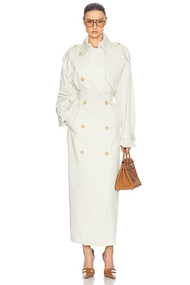 Helsa Classic Oversized Trench in Ivory