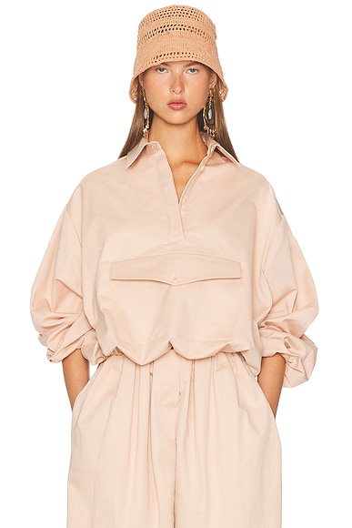 Helsa Cotton Twill Anorak in Shell